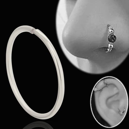  316L Surgical Steel Piercing Jewelry | Versatile Nose, Ear, & Lip Hoops, Unisex Gift Set, Nose, Ear, & Lip Hoops Set | Surgical Steel Piercing Jewelry, Versatile Style, Unisex Gift, Heart of Jewelry | Los Angeles