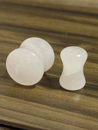 Nature Stone Ear Gauges, Rose Quartz Plugs, Double Flared Flesh Tunnels, Jewelry for Gauged Ears, Rose Quartz Ear Plugs, Stone Ear Gauges, Nature Jewelry, Flared Flesh Tunnels, Double Flared Plugs,Heart of Jewelry | Los Angeles