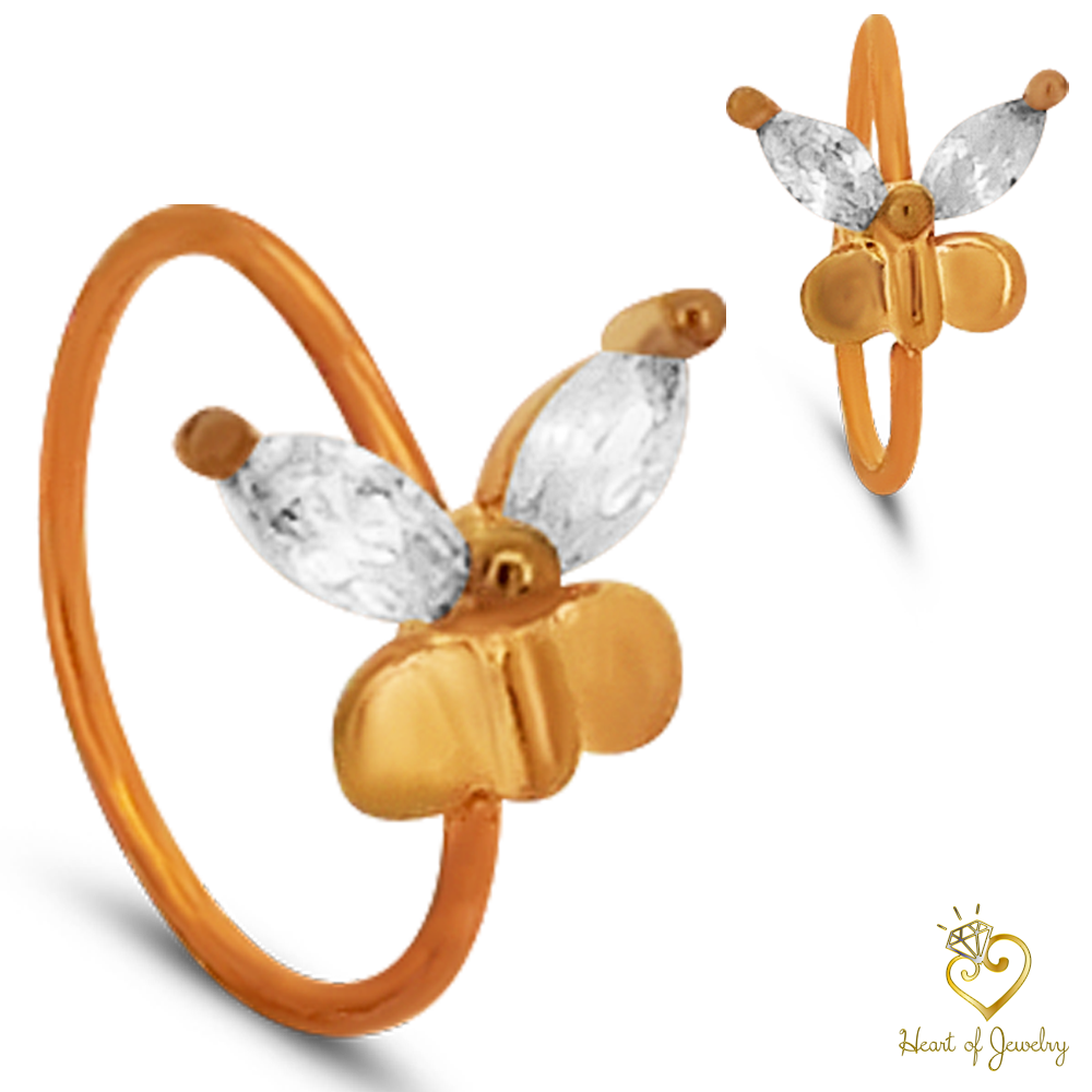  Butterfly Bendable Nose Hoops, CZ Cartilage Hoops, Brass Ring Jewelry, Brass CZ Butterfly Bendable Nose Hoops, Cartilage Hoops, Piercing Jewelry, Heart of Jewelry | Los Angeles