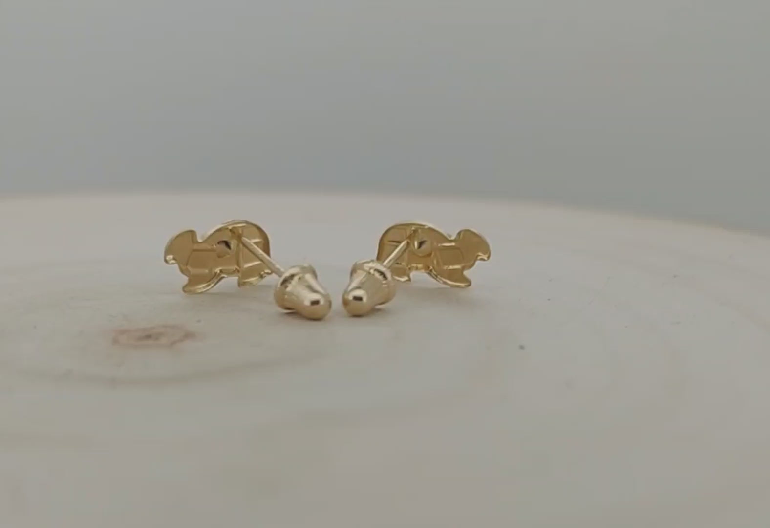 Quality 14k Gold Baby Turtle Earrings - Secured & Stylish | Heart of Jewelry | Los Angeles